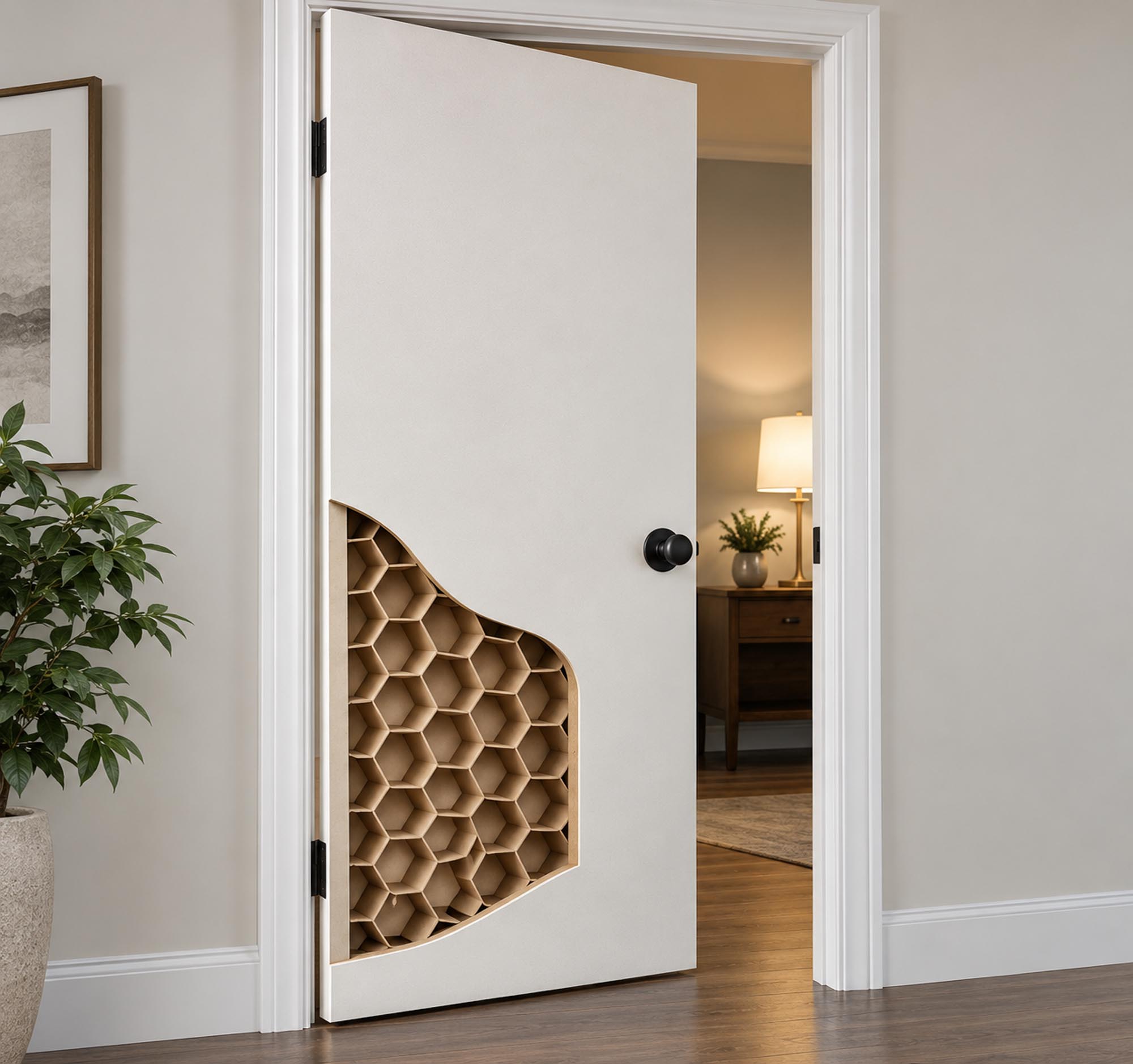 Hollow-Core Door Honeycomb Cutaway